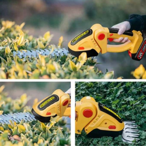 Kabelloses 2-in-1 Gartenwerkzeug — Heckenschneider und praktische Schere