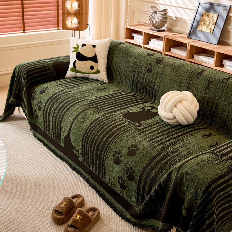 Rutschfeste Sofabezug mit Pfotenmuster – Schutz und Komfort