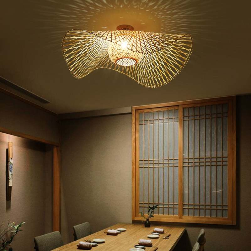 Japanese Style Wicker Hanging Lamp – Nature and Serenity 