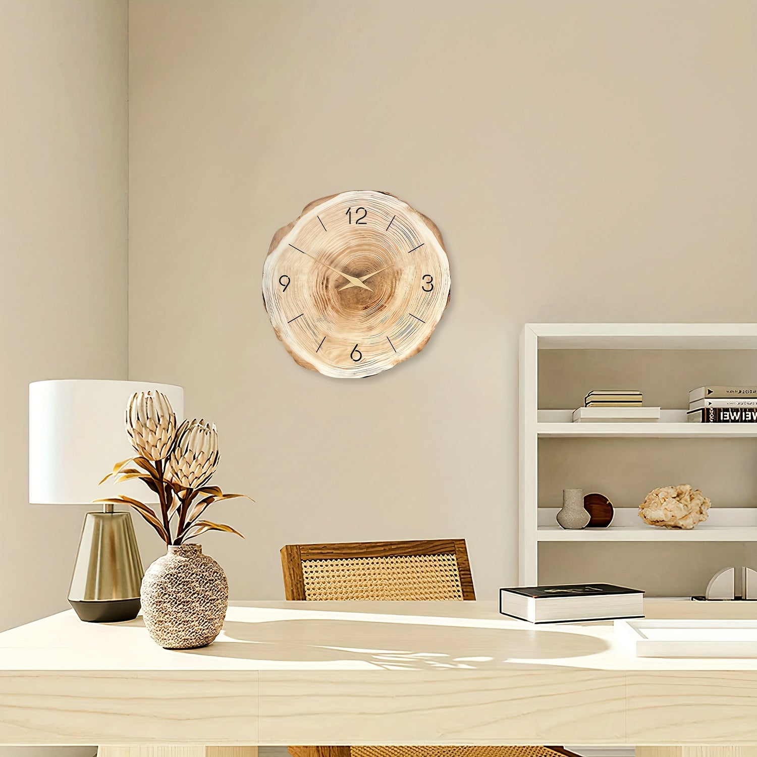 静音壁時計 – リアルな質感とエレガントなデザイン 