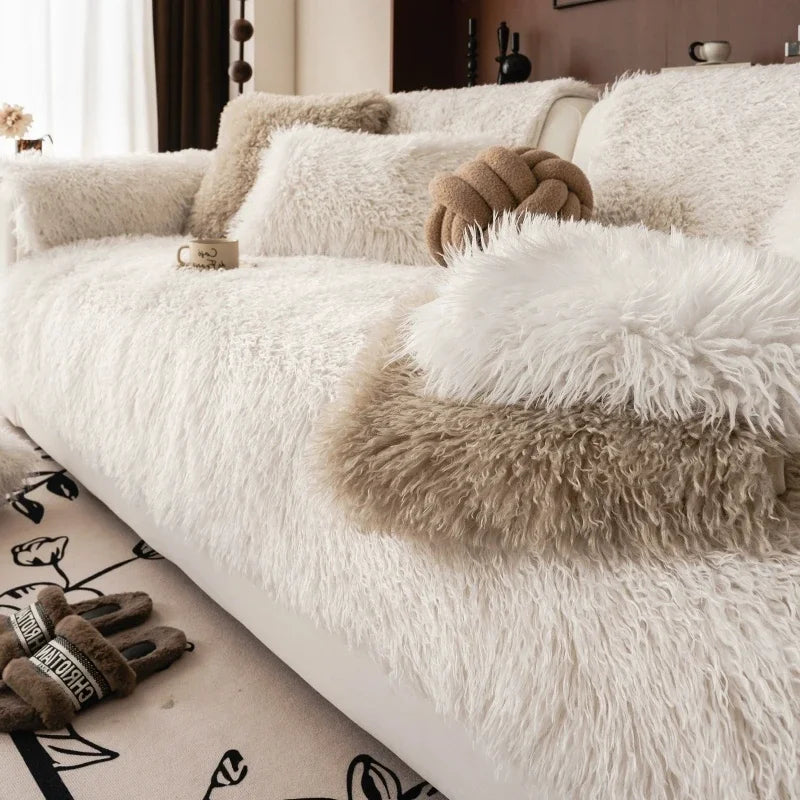 Housse De Canapé En Peluche Douce — Confort Absolu Et Style Élégant