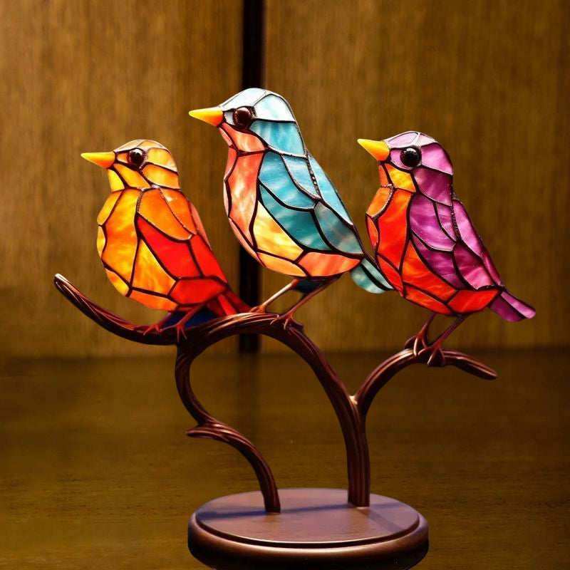 Adorno Decorativo – Aves Posadas Sobre Una Rama 