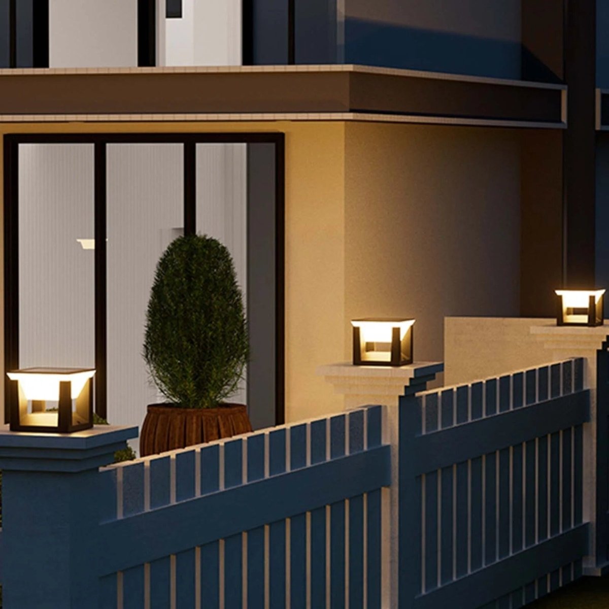 Venkovní solární lampa - čtvercový tvar a moderní povrchová úprava