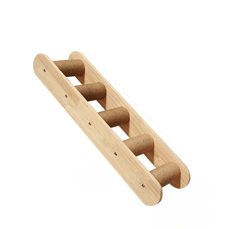 猫のための壁掛けクライミングフレーム、吊り下げプラットフォームと梯子付き 