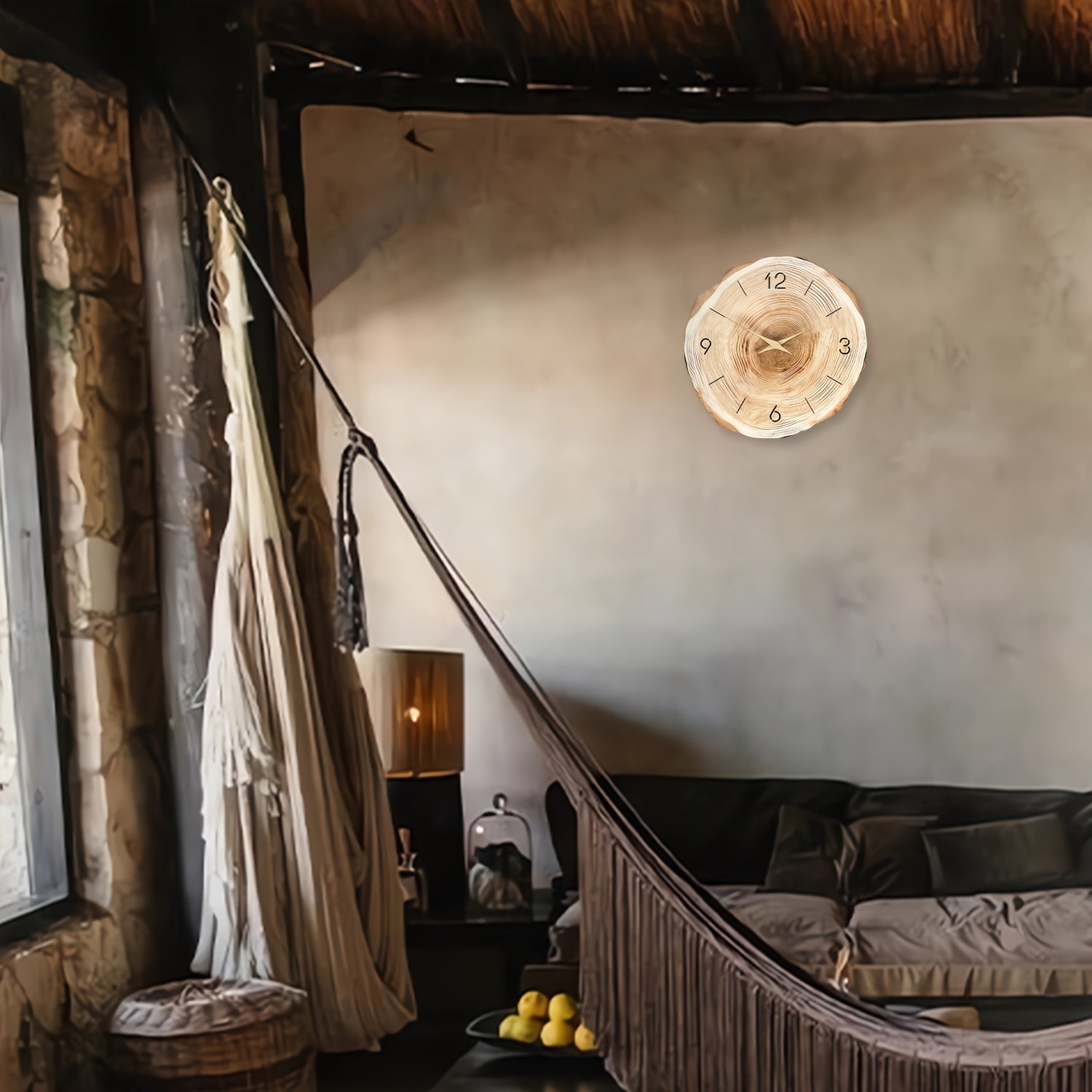 Hiljainen Seinäkello – Realistinen Tekstuuri ja Tyylikäs Muotoilu 