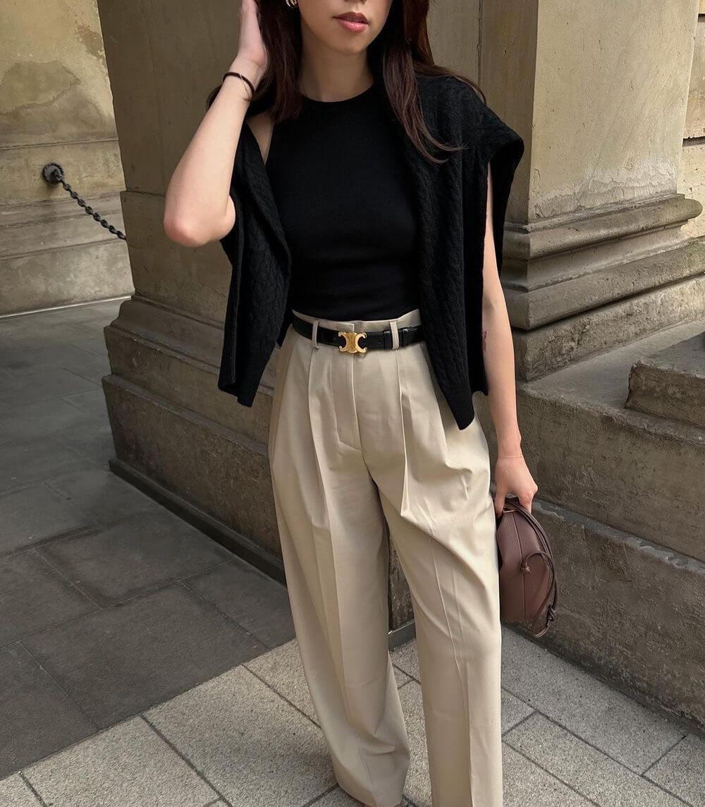 Elegante Ceintuur – Chic Afwerking En Trendy Gouden Gesp 