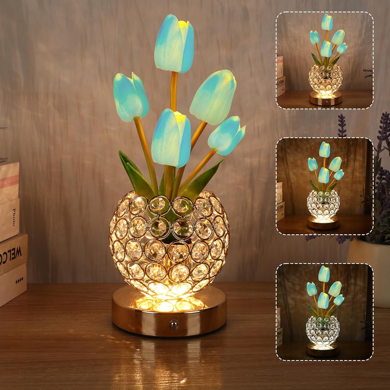 Lampa nocna dotykowa – elegancki blask kryształu 