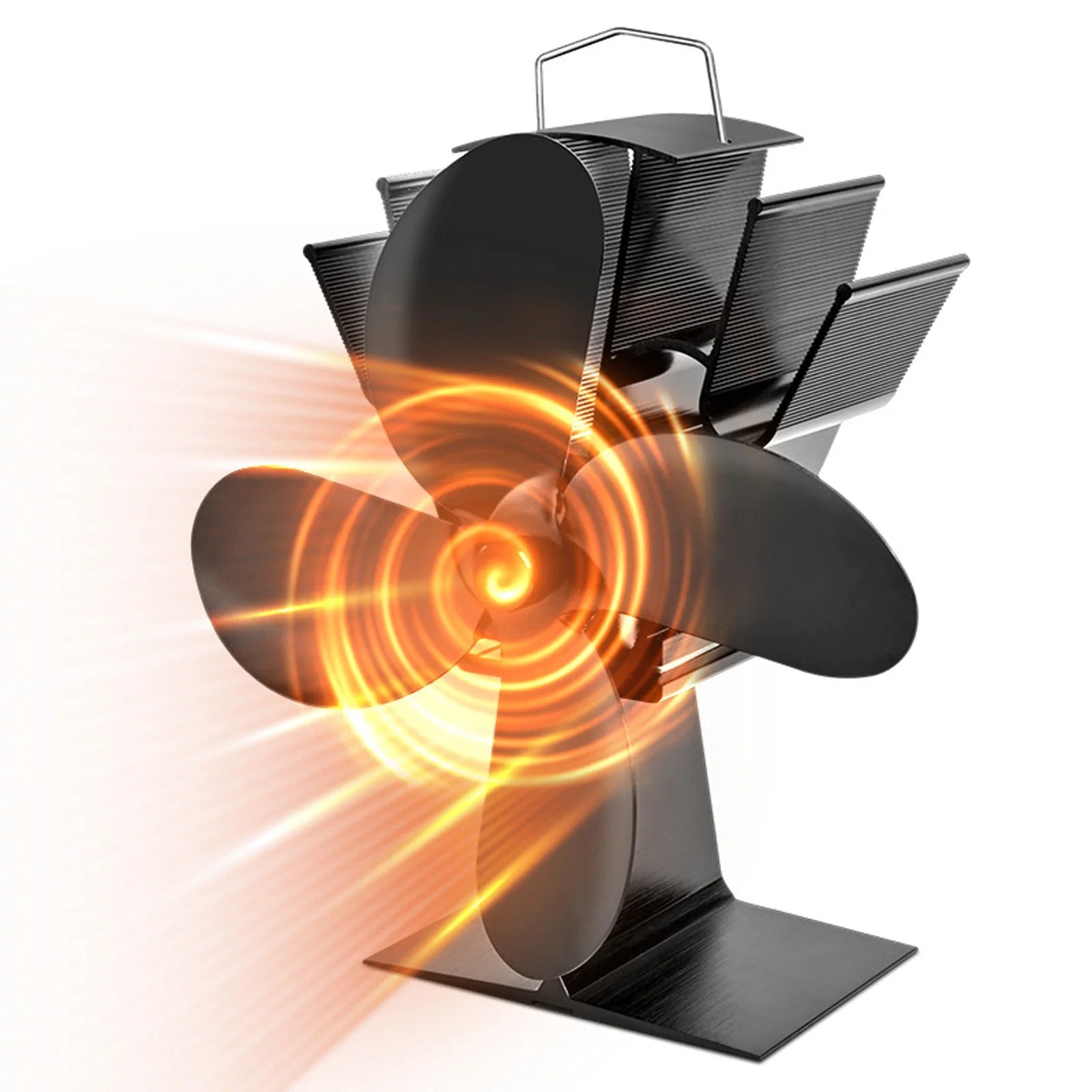 מאוורר קמין עם 5 להבים — פיזור אופטימלי של חום 