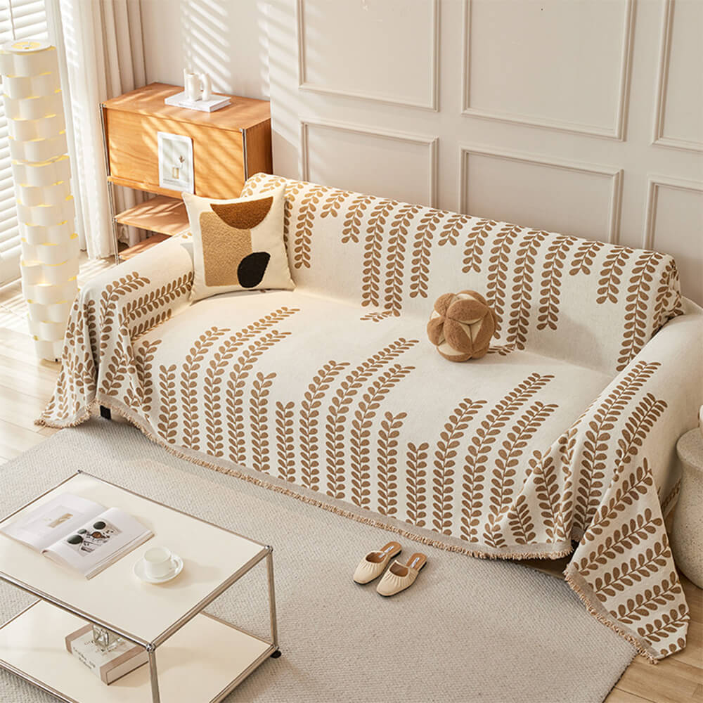 Bankhoes Met Bladeren En Franje – Elegant En Comfortabel 