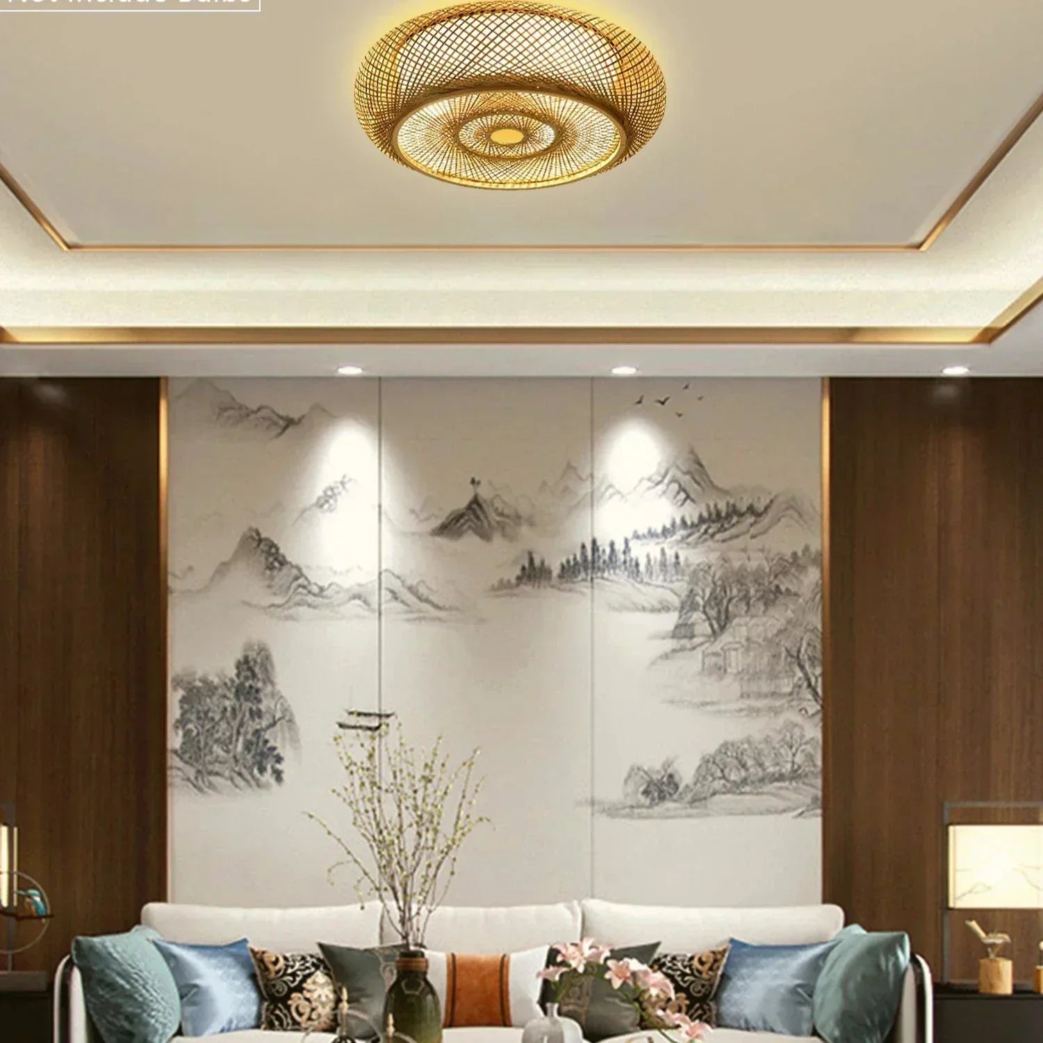 مصباح معلق من الخيزران الطبيعي - الأناقة والأصالة