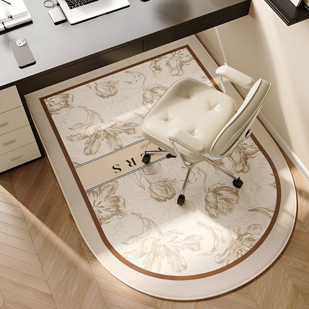 Ovalt sklisikkert teppe for soverom og kontorer - gulvsikkerhet og pen finish