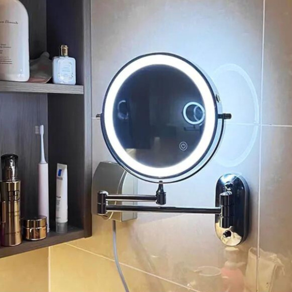 Oglindă de Machiaj – Iluminare LED, Efect De Mărire Și Fără Fir 